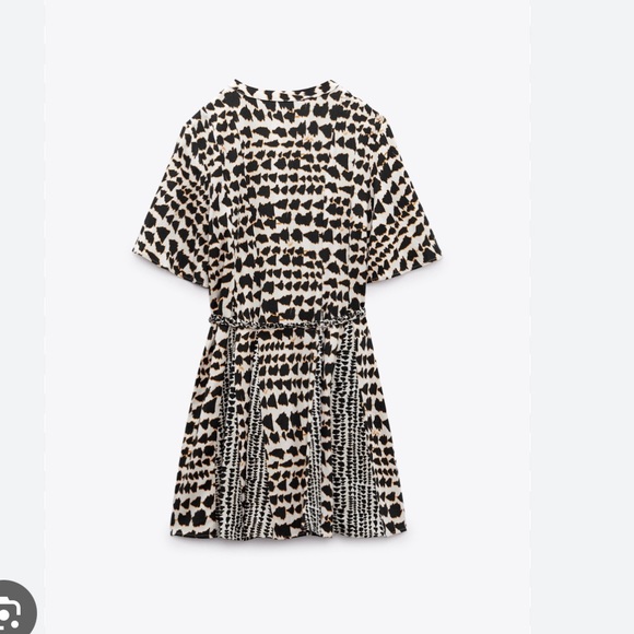 Zara Short Sleeve V-Neck Mini Dress. New With Tags. - Picture 5 of 8